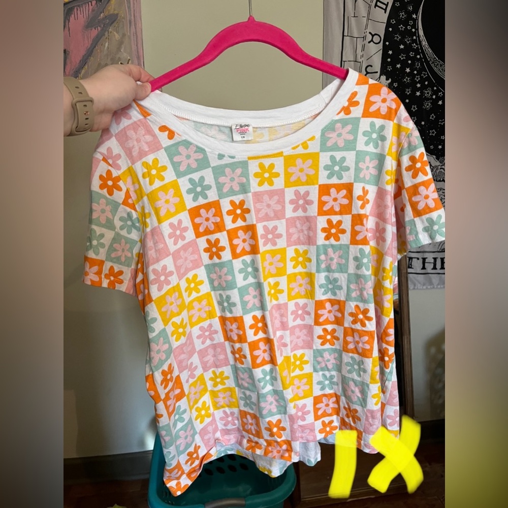 Electric Pink Flowery Tshirt